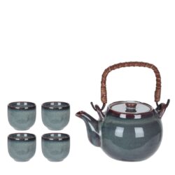 Set ceainic si 4 canite ceramica