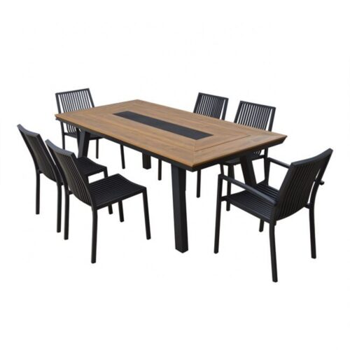 Set mobilier de gradina Gri 7 piese