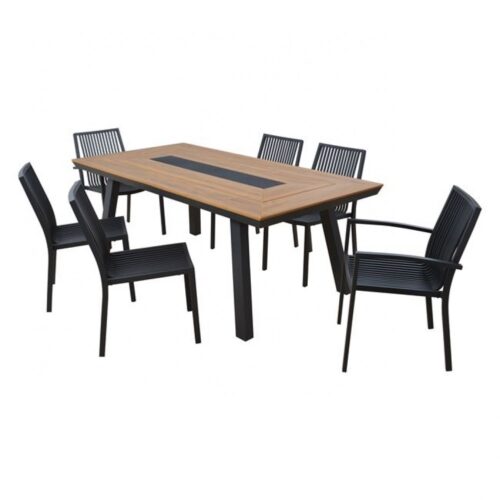 Set mobilier de gradina Gri 7 piese 2