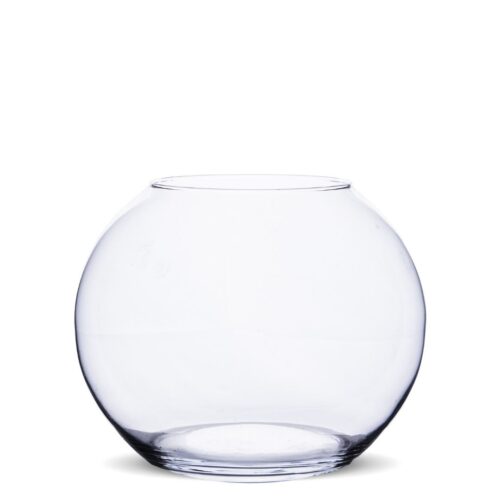 Vaza de sticla transparenta tip bol 19.5x24x24 cm