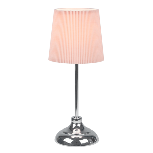 Lampa de masa din metal material textil roz GAIDEN