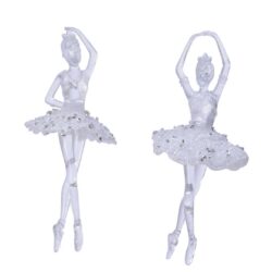 Figurina acril balerina argintiu 17 cm