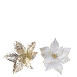 Floare artificiala Craciunita auriu alb 27 cm