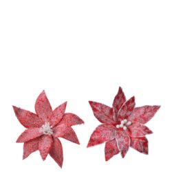 Floare artificiala Craciunita rosie 29 cm