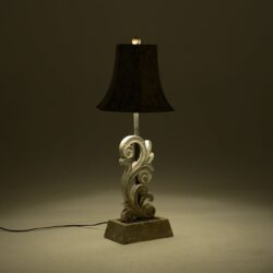 Lampa de masa aspect antichizat lemn metal 32x32x73 cm2