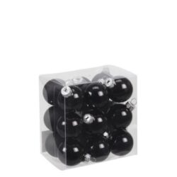 Set 18 globuri sticla negru mix 3 cm