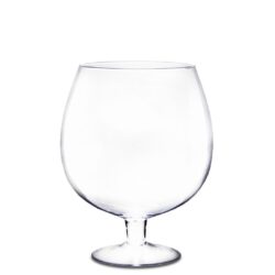 Vaza sticla transparenta pe picior 30x23 cm