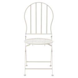 Set masa cu 2 scaune metalice albe D60x70 cm4