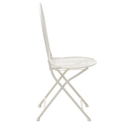 Set masa cu 2 scaune metalice albe D60x70 cm5