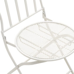 Set masa cu 2 scaune metalice albe D60x70 cm6