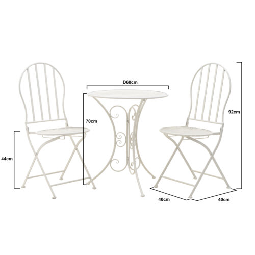 Set masa cu 2 scaune metalice albe D60x70 cm7 scaled