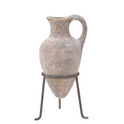 Vas ceramic aspect antichizat cu suport metalic 21x21x43 cm
