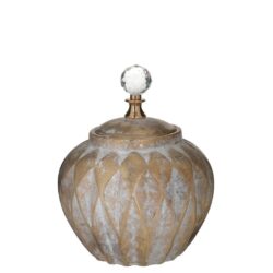 Vaza ceramica cu capac antichizata 20x26 cm