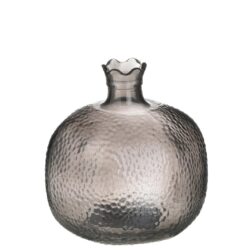 Vaza de sticla tip rodie gri 8x8.5 cm