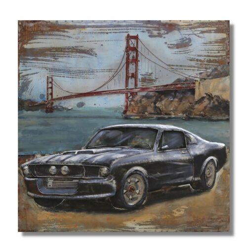 Tablou metalic 3D Mustang 5x100x100 cm