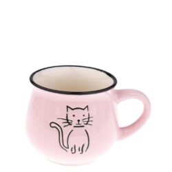 Cana ceramica pisica roz 213 ml