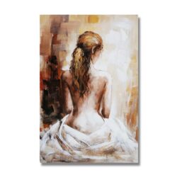 Tablou pictat manual Doamna din spate 5x80x120 cm