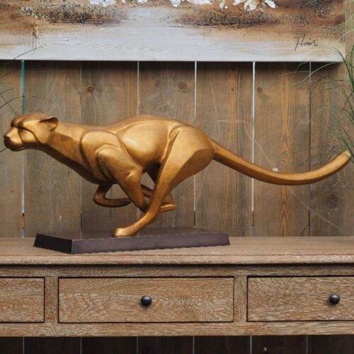 Statuie bronz Jaguar care alerga 32x96x20 cm3