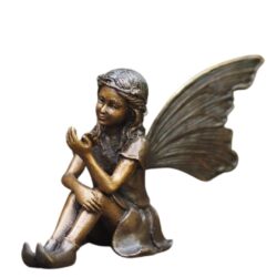 Statuie bronz Zana cu fluture 12x16x10 cm