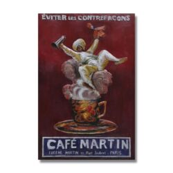 Tablou metalic 3D Cafe Martin 5x120x80 cm