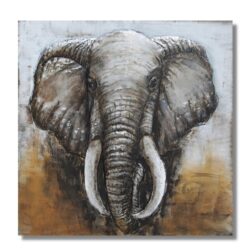 Tablou metalic 3D Elefant 5x100x100 cm