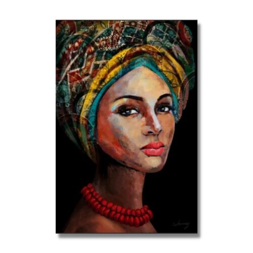 Tablou pictat manual Femeie africana 5x80x120 cm