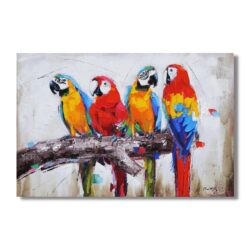 Tablou pictat manual Papagalii 5x120x80 cm