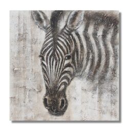 Tablou pictat manual Zebra 5x80x80 cm
