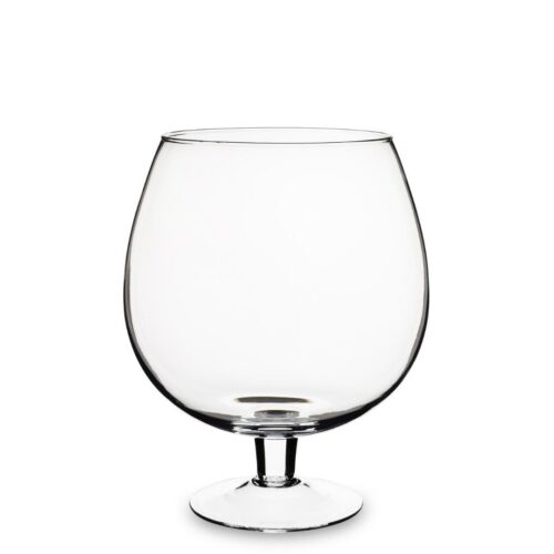 Vaza sticla transparenta pe picior 27x21 cm