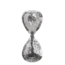 Clepsidra sticla nisip argintiu 7x16 cm