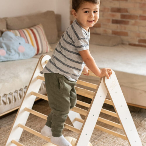 balance board placa de echilibru din lemn pentru copii cu fetru presat bej meowbaby copie 478 3233