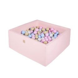 piscina uscata cu 300 de bile babyblue bej alb perlat roz pastel meowbaby candy 90x90x40 cm roz 475 4655