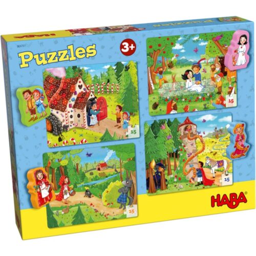 set 4 puzzle uri cu figurine in lumea basmelor haba