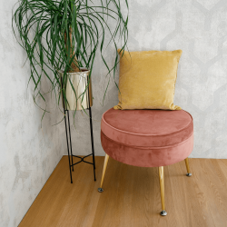 Scaun de lux tesatura de catifea roz auriu cromat Art deco NOBLIN NEW TIP 19