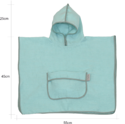 prosop din bumbac muselina cu gluga si buzunar pentru bebelusi si copii poncho blue 60x65 cm copie 079765
