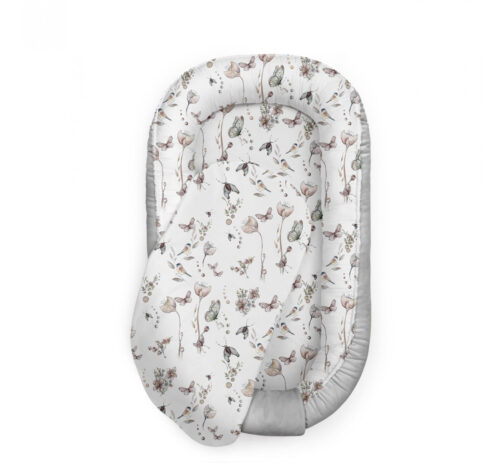 suport de dormit babynest premium bumbac si catifea nature soft pink by babysteps 70x35 cm 066327