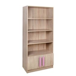 Biblioteca cu spatiu depozitare Playroom sonoma roz 80x35x180 cm