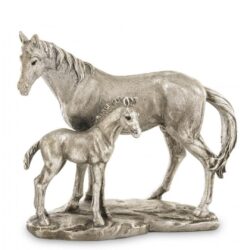 Decoratiune cai culoare argintiu 18x20x8 cm