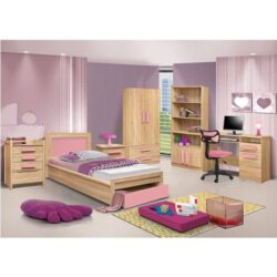 Dulap copii Playroom sonoma roz 80x50x180 cm3