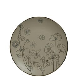 Farfurie ceramica design floral gri deschis 27 cm