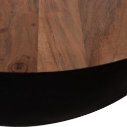 Masuta de cafea rotunda lemn metal negru 90x40 cm3