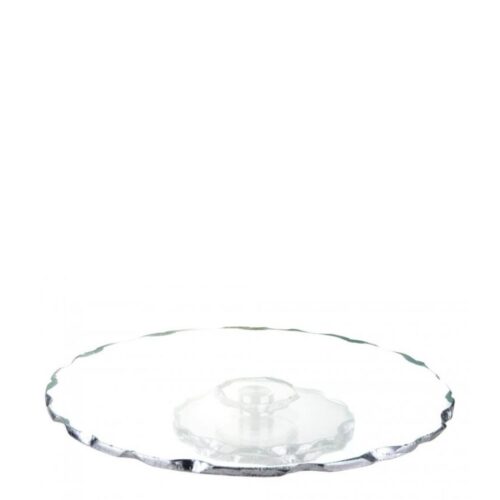 Platou sticla rotativ margine argintie 4.5x33 cm