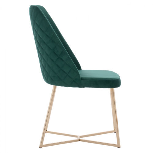 Scaun catifea picioare metalice verde smarald 49x62x93 cm4