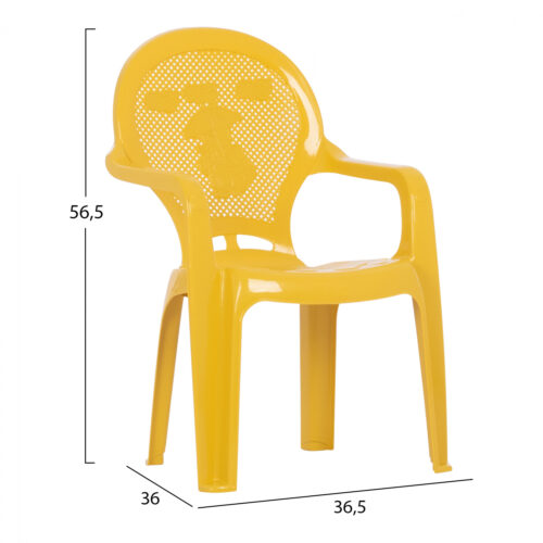 Scaun copii plastic galben 36.5x36.5x56.5 cm2 1