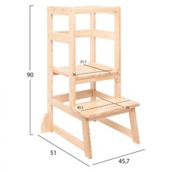 Turn de invatare copii Montessori lemn natur 45.7x51x90 cm2