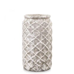 Vaza ceramica model romburi gri antichizat 40x22.5 cm