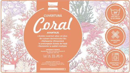 eticheta carton cuvertura coral somnart