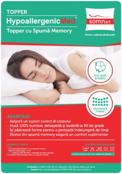 eticheta carton topper hypoallergenicmed cu memorie somnart.ro