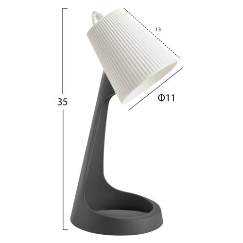 Lampa de birou gri alb 35 cm2