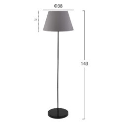 Lampa de podea brat metalic negru gri 21x38x143 cm2